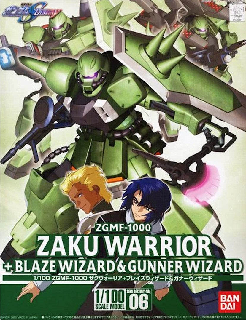 1/100 ZAKU WARRIOR + BLAZE WIZARD & GUNNER WIZARD Brand BANDAI